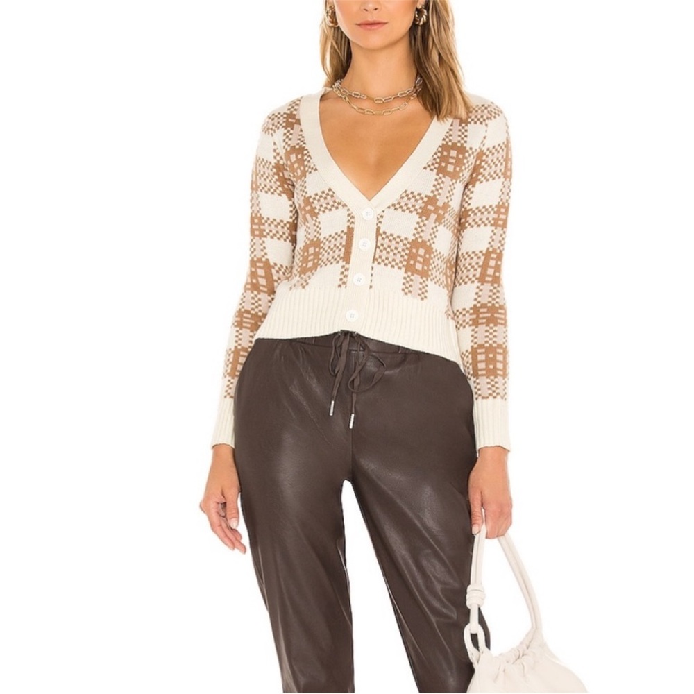 Central Park West Poppy Cropped Preppy Cardigan - Picture 2 of 7